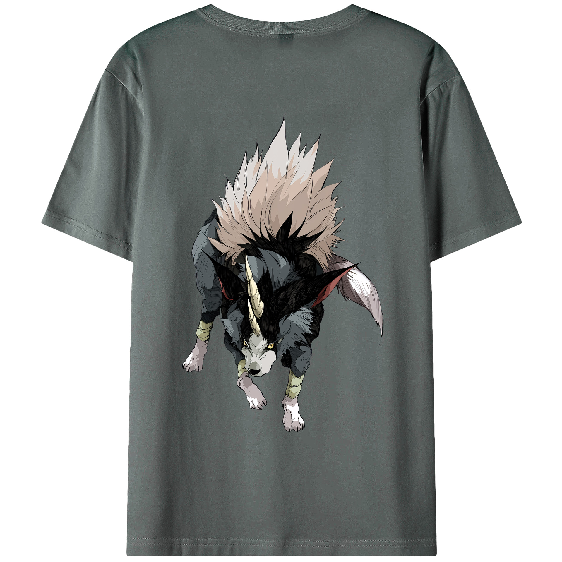 （画像用） 転スラ Regarding Reincarnated to Slime 綿100％ メンズ半袖Tシャツ（バックプリント） 通気性